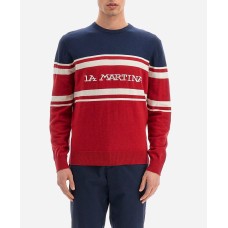 LA MARTINA MAN SWEATER CREW NECK LAMBSCOT BarbadosCherry/Navy 