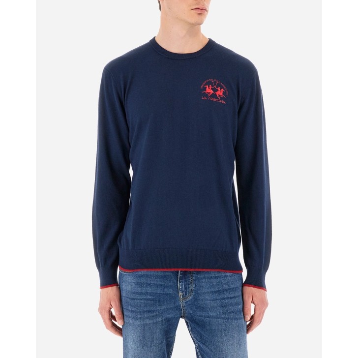 LA MARTINA MAN SWEATER CREW NECK LAMBSCOT Navy                