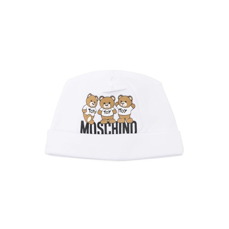 MOSCHINO CAPPELLO/BERRETTO COLORE BIANCO OTTICO