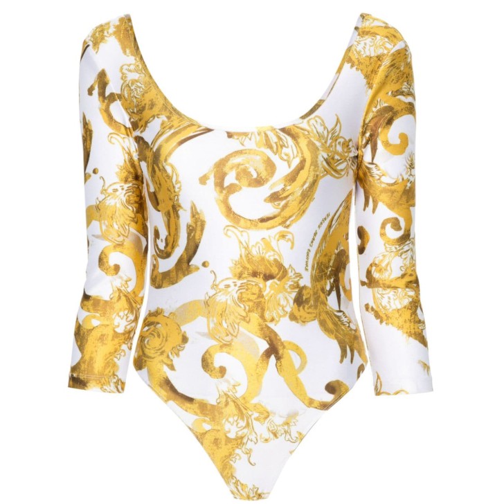 VERSACE JEANS COUTURE BODY WHITE + GOLD CON STAMPA BAROCCO