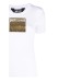 Just Cavalli T-shirt bianca in jersey di cotone a manica corta con stampa oro e logo