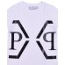 Philipp Plein T-shirt a manica corta bianca con maxi logo 