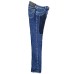 Jeckerson Jeans denim blu cinque tasche con toppe in Alcantara blu a fantasia rombi