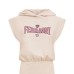 Chiara Ferragni Abito corto panna in cotone con cappuccio e Logo FERRAGNI stampato rosa
